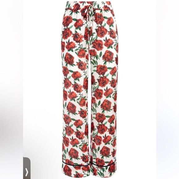 Alice + Olivia Meera Floral-print Piped Drawstring Pajama Pants - Picture 1 of 4